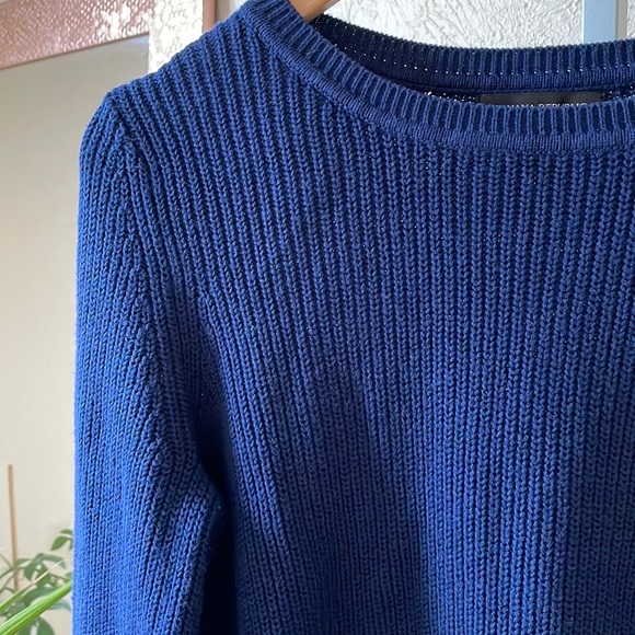 NWOT Banana Republic dark blue layered ribbed soft sweater - Picture 6 of 9